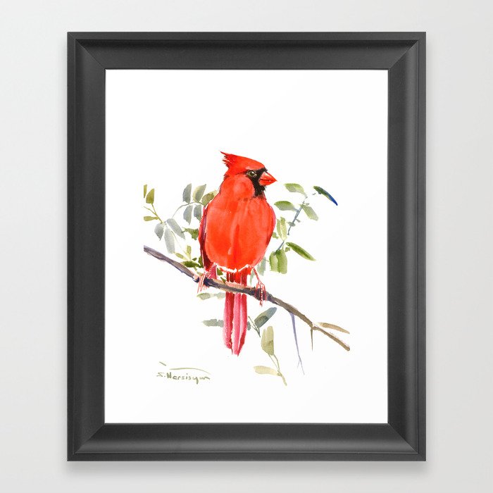Cardinal Bird Framed Art Print