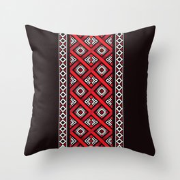 Ethnic Abstract Single Pattern - RED Throw Pillow
