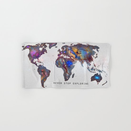 Star map. Never stop exploring... Hand & Bath Towel