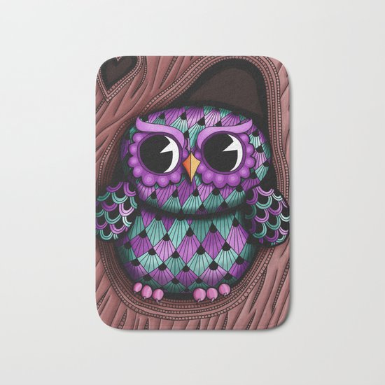 Owl Tree Bath Mat