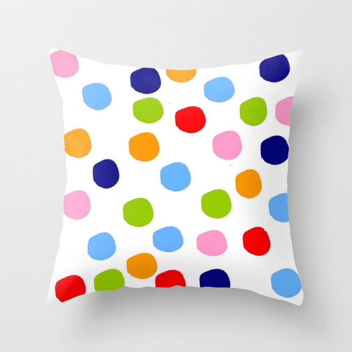 Wild polka dot 53 - multicolor Throw Pillow