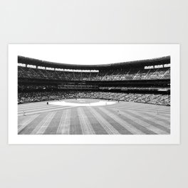 Safeco Field in Seattle Washington - Mariners baseball stadium in black and white Art Print