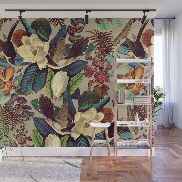 FLORAL AND BIRDS XXI-II Wall Mural