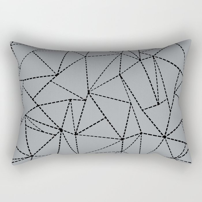 Ab Dotted Lines B on Grey Rectangular Pillow