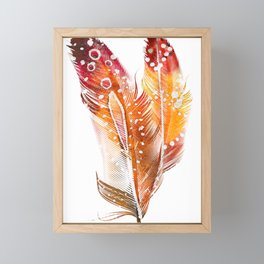 3d colored drawing feathers Framed Mini Art Print