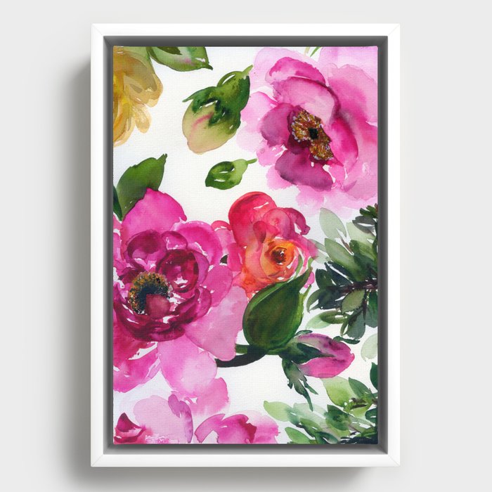 colorful roses N.o 6 (abstract) Framed Canvas