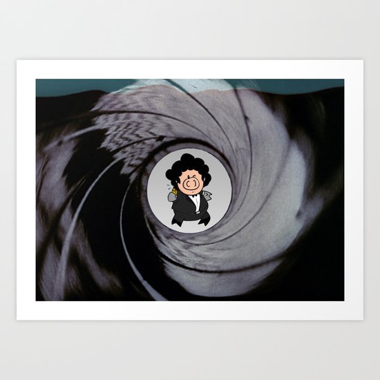 The pig with the golden gun Art Print