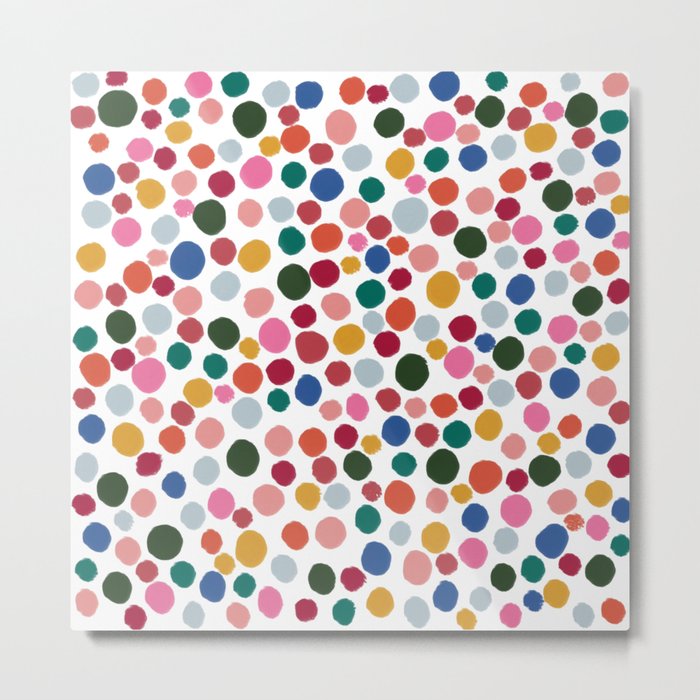 confetti rainbow dots Metal Print