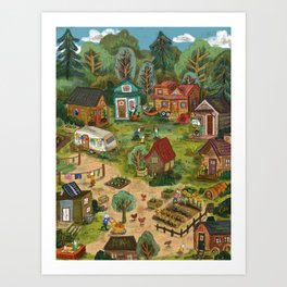 Tiny House Village Art Print