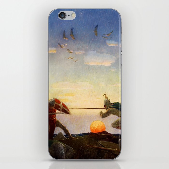 “Death of King Arthur and Mordred” by NC Wyeth iPhone Skin