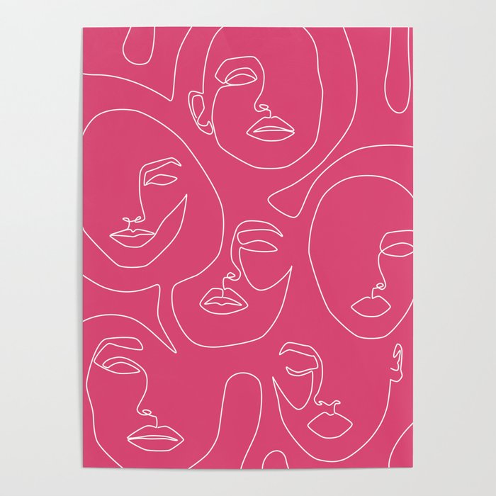 Faces In Pink Poster