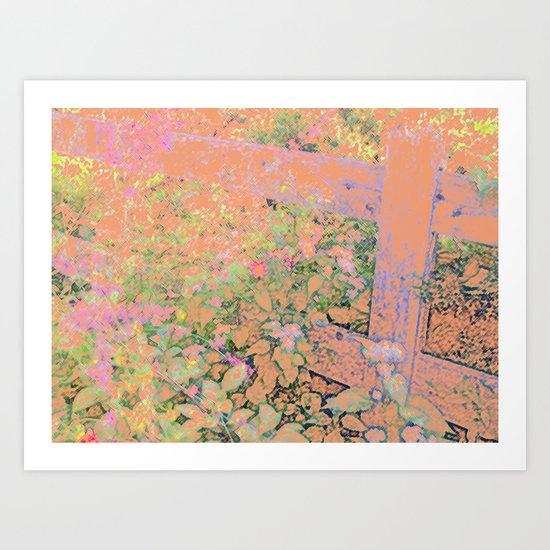 Flower/Fence 2 Art Print