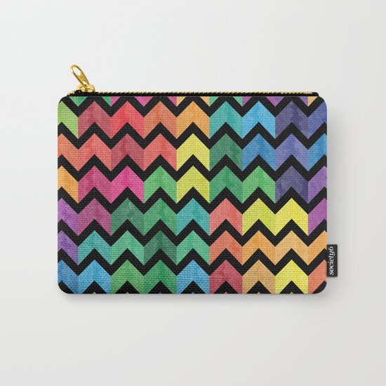 Watercolor Chevron Pattern V Carry-All Pouch