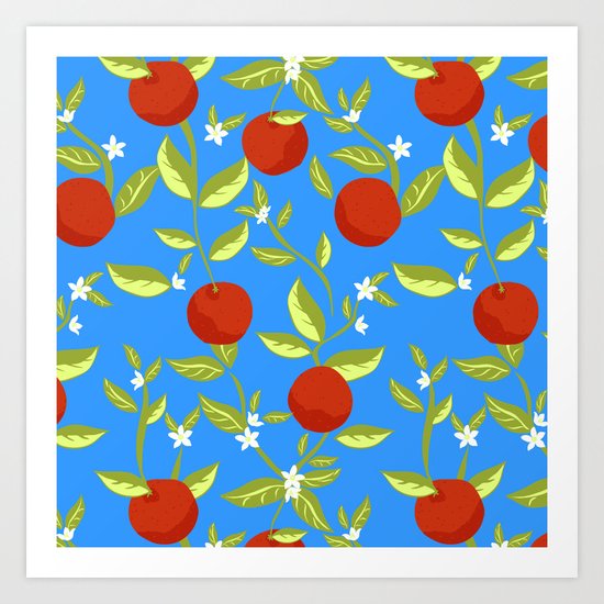 Orange Grove Pattern Art Print