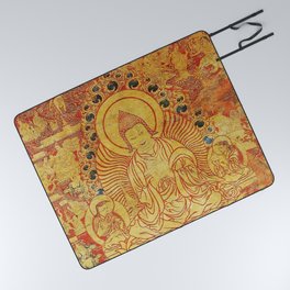 Hindu Teacher Atisha Thangka 1600s Picnic Blanket