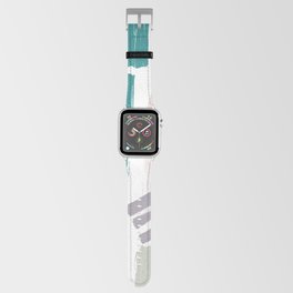 Abstract pink turquoise gray acrylic paint brushstrokes Apple Watch Band