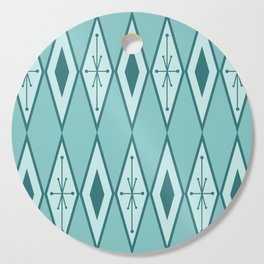 Mid Century Modern Large Diamonds Turquoise Cutting Board