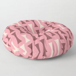 Retro Mid Century Modern Abstract Pattern 631 Brown Pink and Beige Floor Pillow