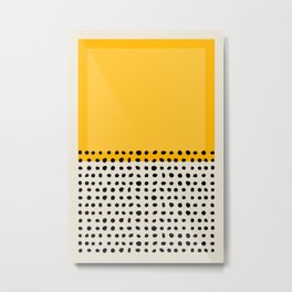 Modern Abstract Yellow and Dots Colour Field Metal Print