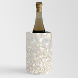 White Iridescent Glitter Wine Chiller