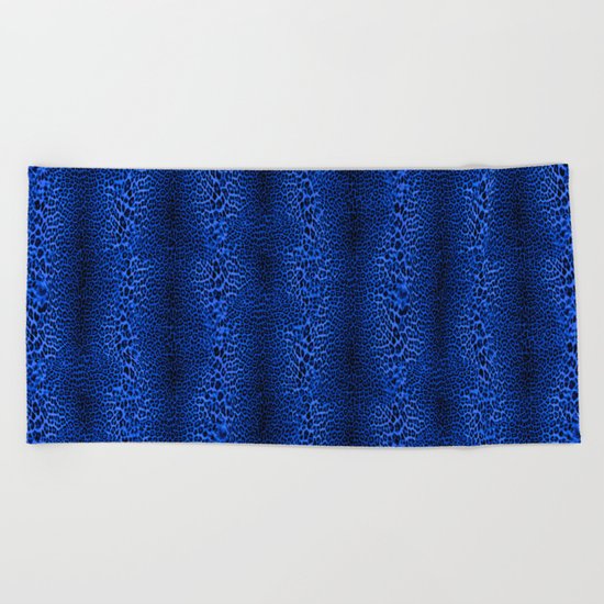 Wild Blue Leopard Beach Towel