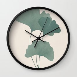 Ginkgo Leaves Wall Clock