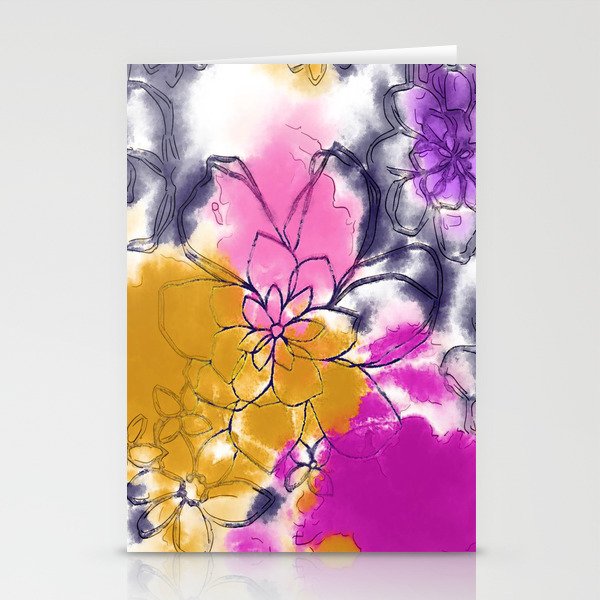 Abstract Flowers - Watercolour Paiting Stationery Cards