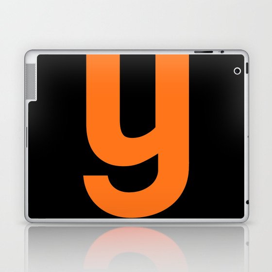 letter Y (Orange & Black) Laptop & iPad Skin