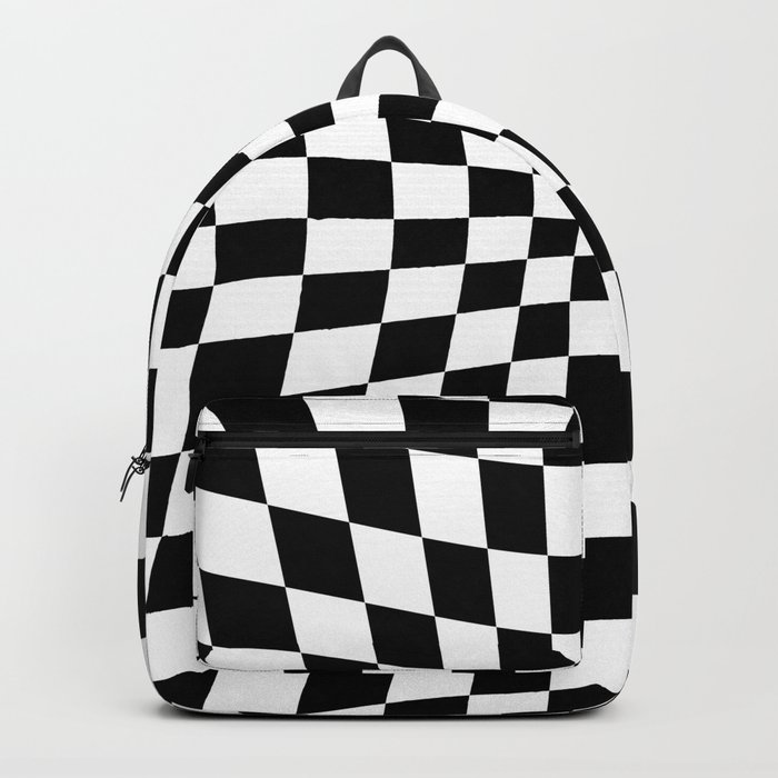 Black Check or Checked Background. Backpack
