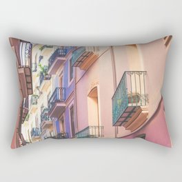 Spain Photography - Colorful Apartments In A Narrow Street  Rectangular Pillow