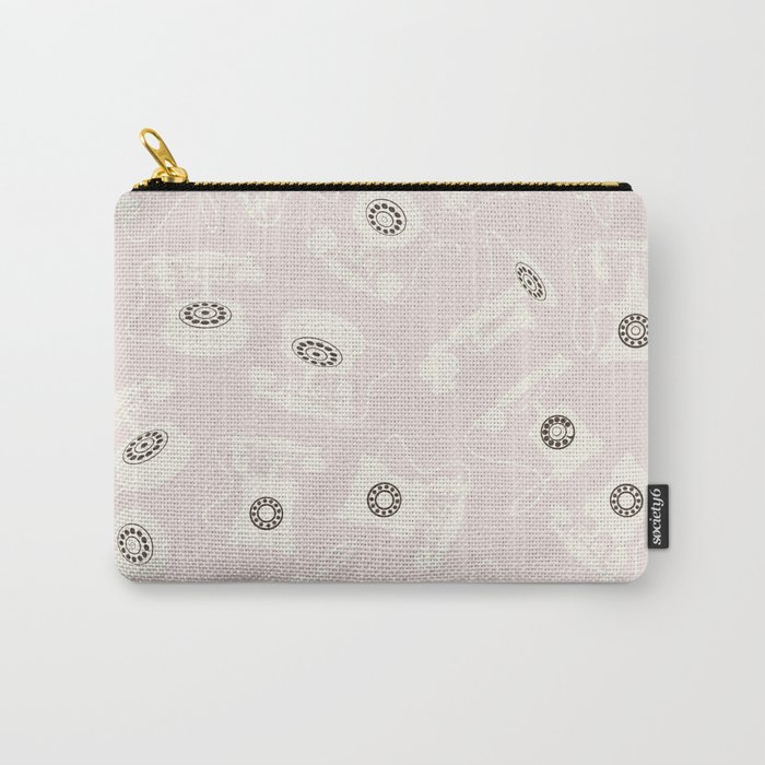 Vintage Rotary Dial Telephone Pattern on Pastel Pale Pink Carry-All Pouch