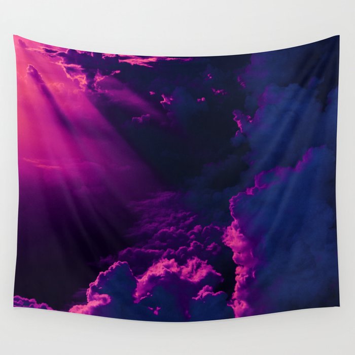 Vaporwave In The Clouds Wall Tapestry