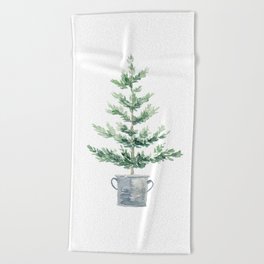 Christmas fir tree Beach Towel