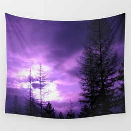 Purple Montana Sunset, Nature, Landscape, Photography Wall Tapestry