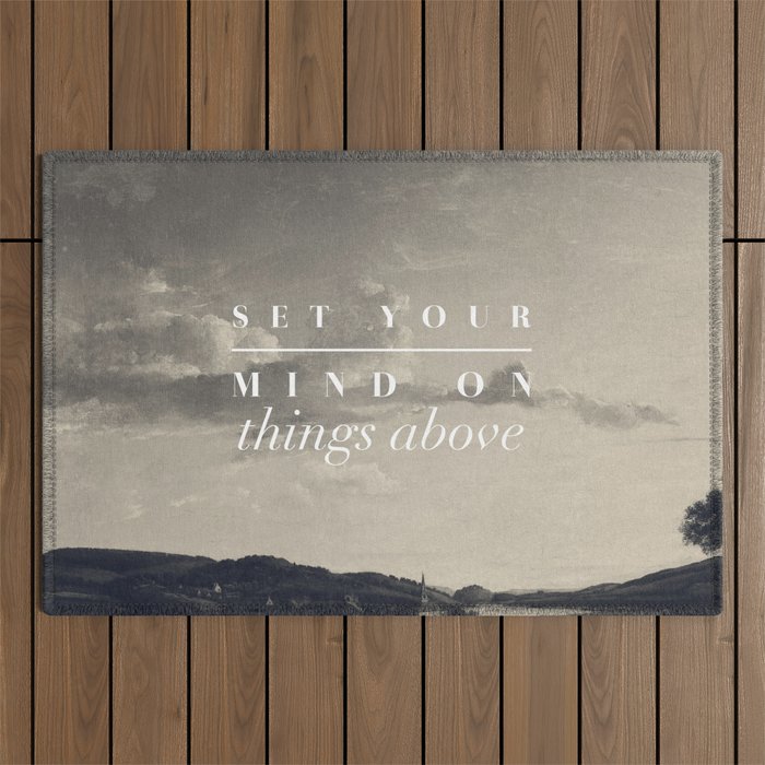 Set Your Mind On Things Above - Colossians 3:2 Outdoor Rug