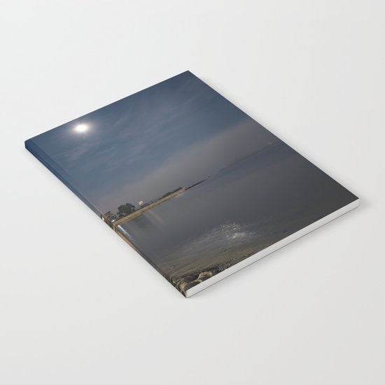 Foggy Moonlit Beach Notebook