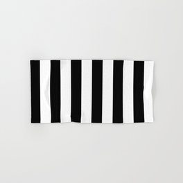 vertical black and white stripes Hand & Bath Towel