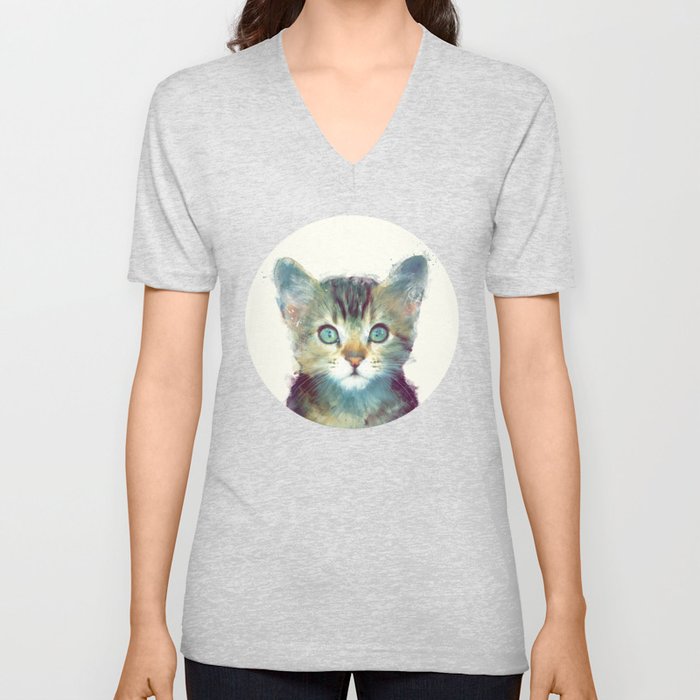 Cat // Aware V Neck T Shirt
