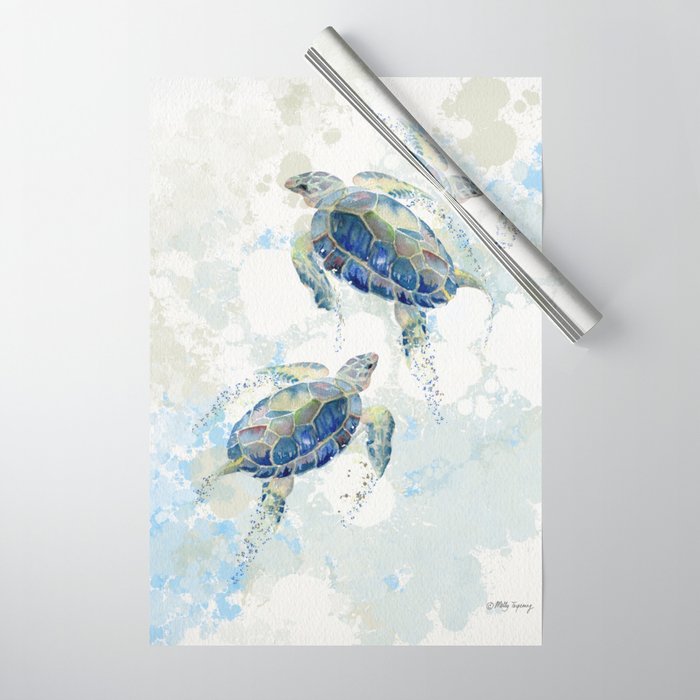 Swimming Together 2 - Sea Turtle  Wrapping Paper