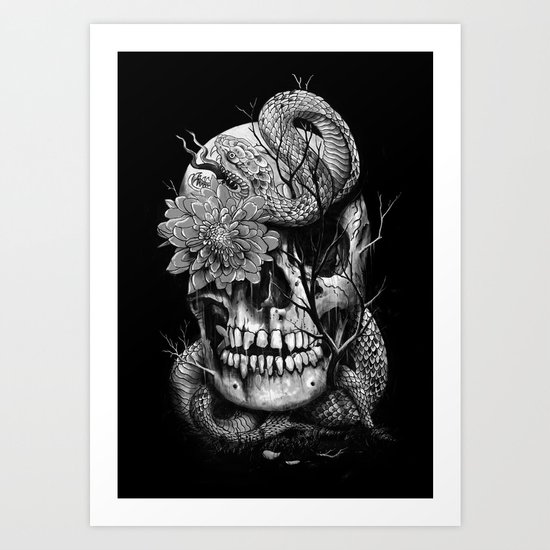 Snake and Skull Art Print