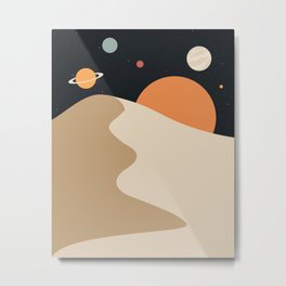 Desert Space Metal Print | Mountain, Jupiter, Spaceposter, Space, Minimal, Galaxy, Solarsystemart, Astronomy, Solarsystem, Solarsystemprint 