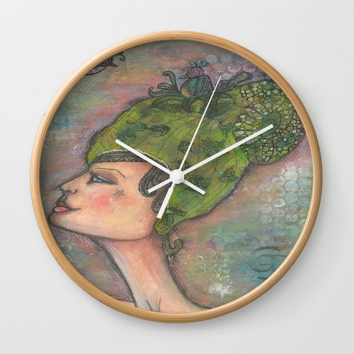 Lady of Birds Wall Clock