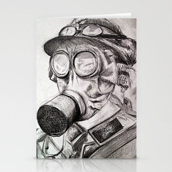 World War I - Gas Mask (WWI) Stationery Cards
