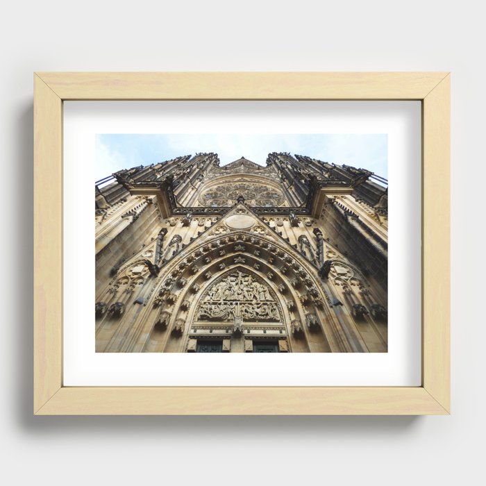 Prague Church from Below Recessed Framed Print