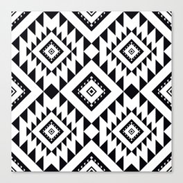 Black and white tartan plaid Canvas Print