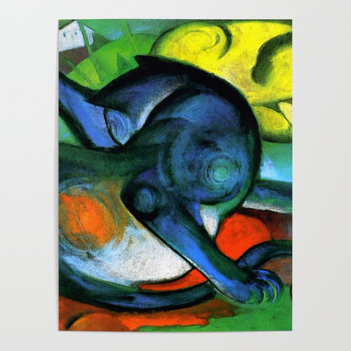 Franz Marc "Two Cats, Blue and Yellow' Poster