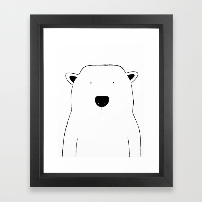 No. 0046 - Modern Kids and Nursery Art - The Polar Bear Framed Art Print
