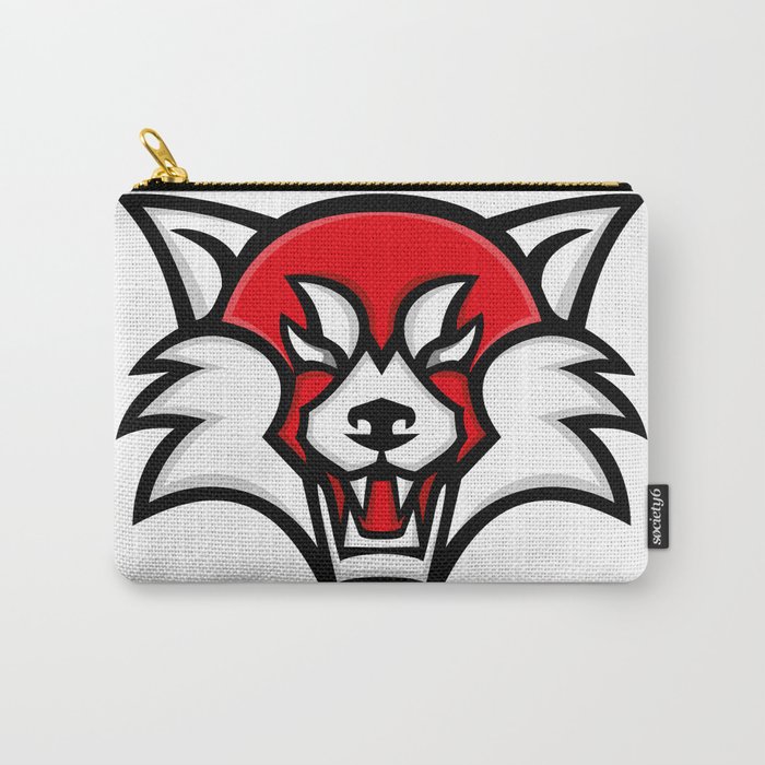 Angry Red Panda Head Mascot Carry-All Pouch