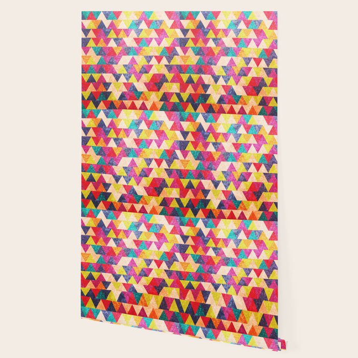 Abstract Multi-Color Triangle Geometric Seamless Pattern ...