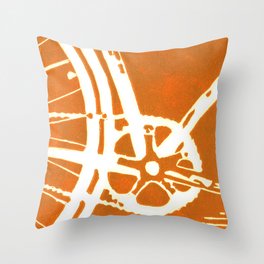 Orange Bike Throw Pillow